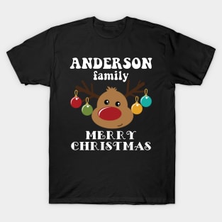 Family Christmas - Merry Christmas ANDERSON family, Family Christmas Reindeer T-shirt, Pjama T-shirt T-Shirt